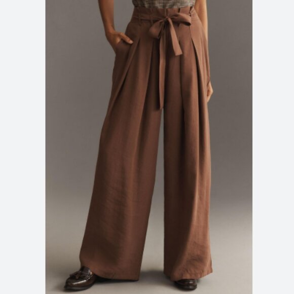 Brand New By Anthropologie Wide-Leg Paperbag Trousers - Picture 4 of 6